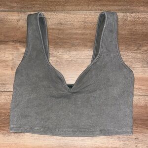 Wild Fable Grey Vintage Ribbed Crop Bralette Top